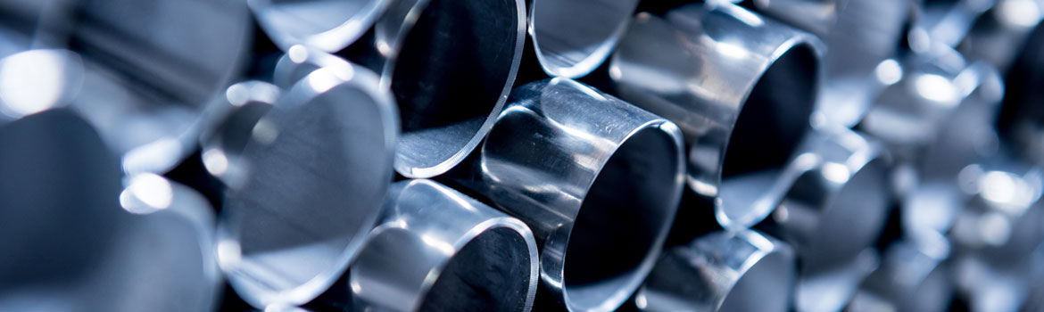 Abstract Background Of Steel Pipes Stacked On A Pallet